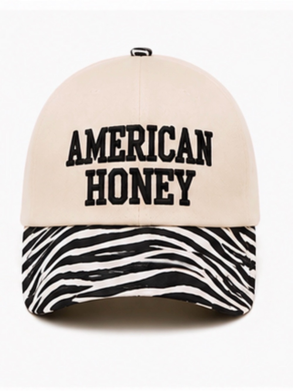 “American Honey” Zebra Print Embroidered Baseball Cap | Western Trucker Hat
